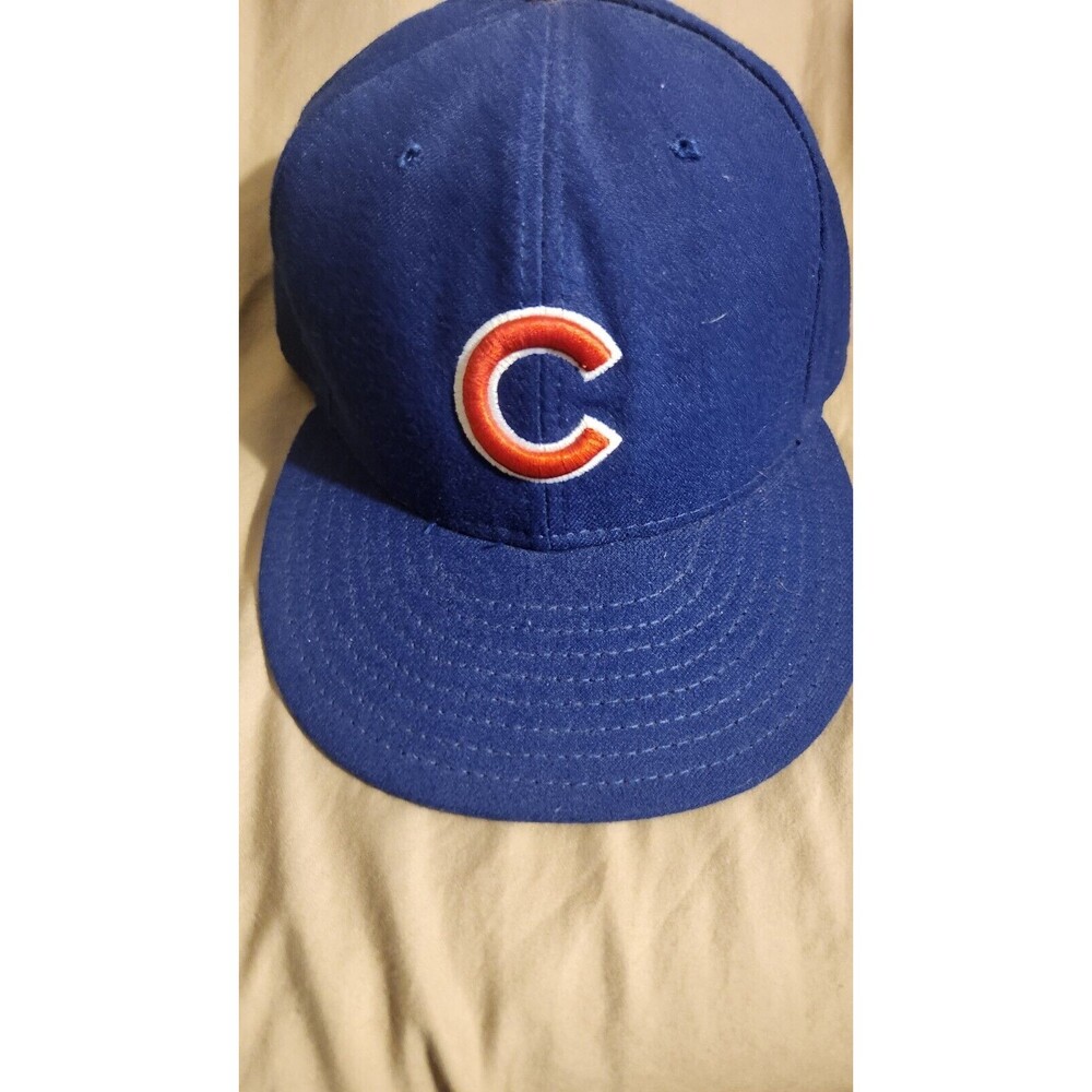 Chicago Cubs Blue Fitted Cap New Era 7 5/8 Fitted 59Fifty  On Field MLB Baseball